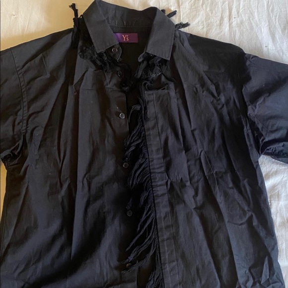 Y’s Yohji Yamamoto - Black Tassel Button Up - Picture 1 of 1